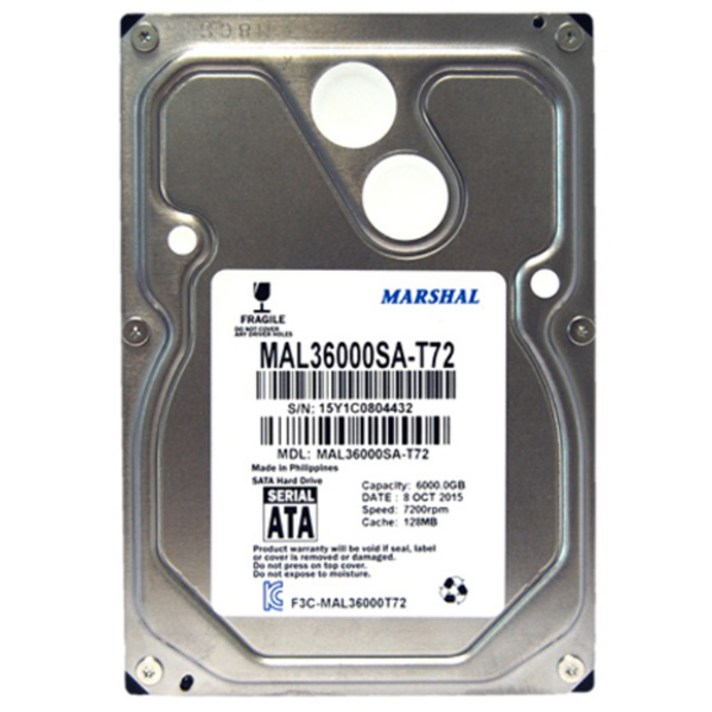 마샬 6TB 데스크탑HDD MAL36000SA-T72 SATA3 7200 128MB