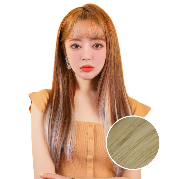 가발매니아 스트레이트 퍼트널컬러 붙임머리, 바닐라크림, 3개