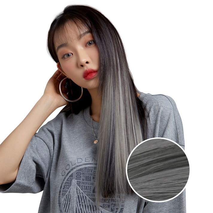 가발매니아 스트레이트 퍼트널컬러 붙임머리, 돌핀그레이, 3개