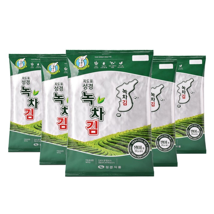 성경식품 녹차 전장김, 37g, 5개