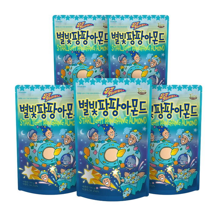 탐스팜 별빛팡팡 아몬드, 190g, 5개