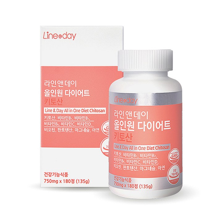 라인앤데이 올인원 다이어트 키토산, 180정, 1개