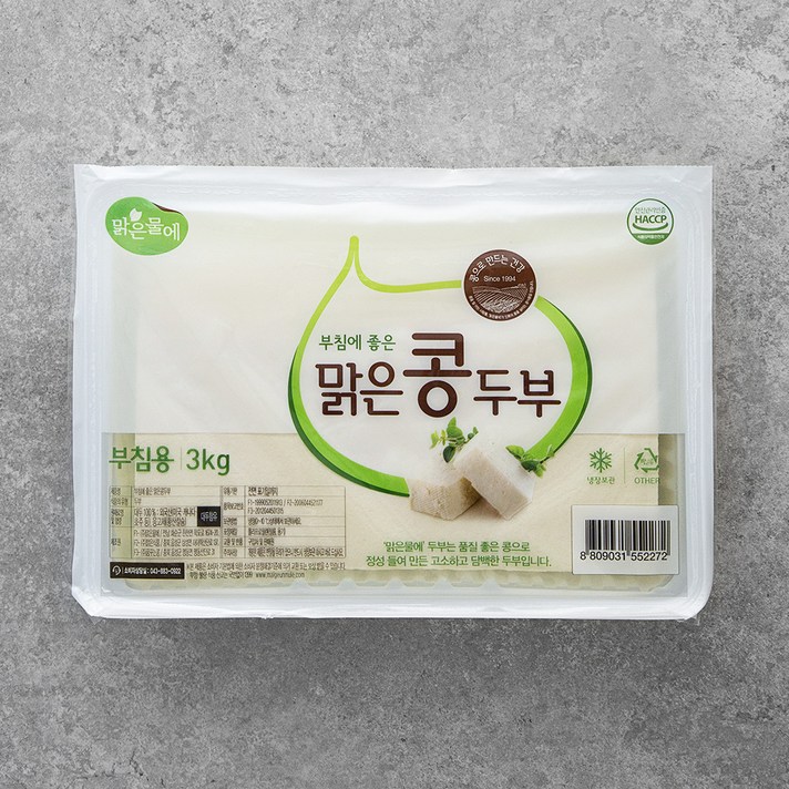 맑은물에 맑은콩 부침두부, 3kg, 1개