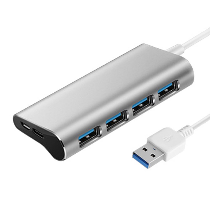 넥스원 4 in 1 고속전송 알루미늄 USB3.0 허브 sy-294, 실버