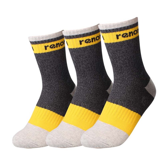레노마 여성용 스포츠 긴목 등산양말 O 3족, 차콜