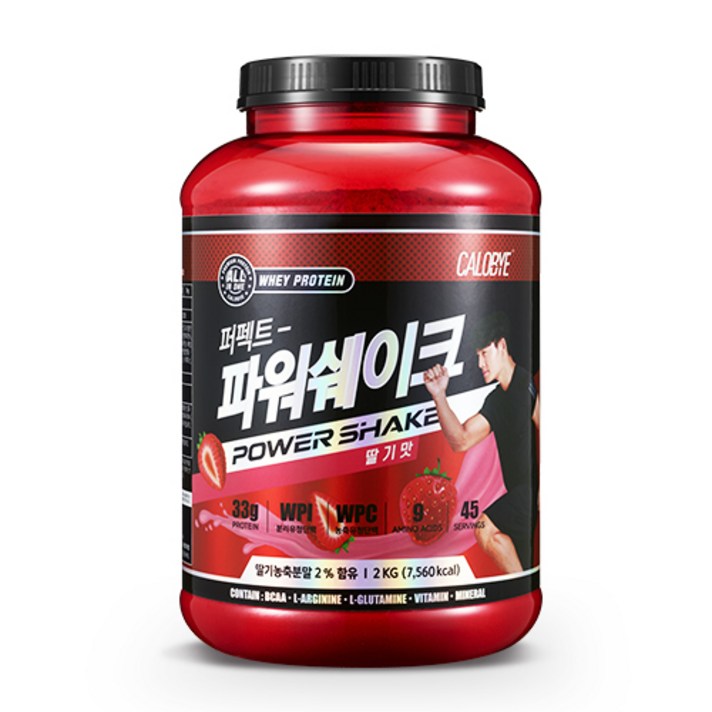 칼로바이 퍼펙트파워쉐이크 대용량 단백질보충제 프로틴 BCAA 딸기맛, 2000g, 1개