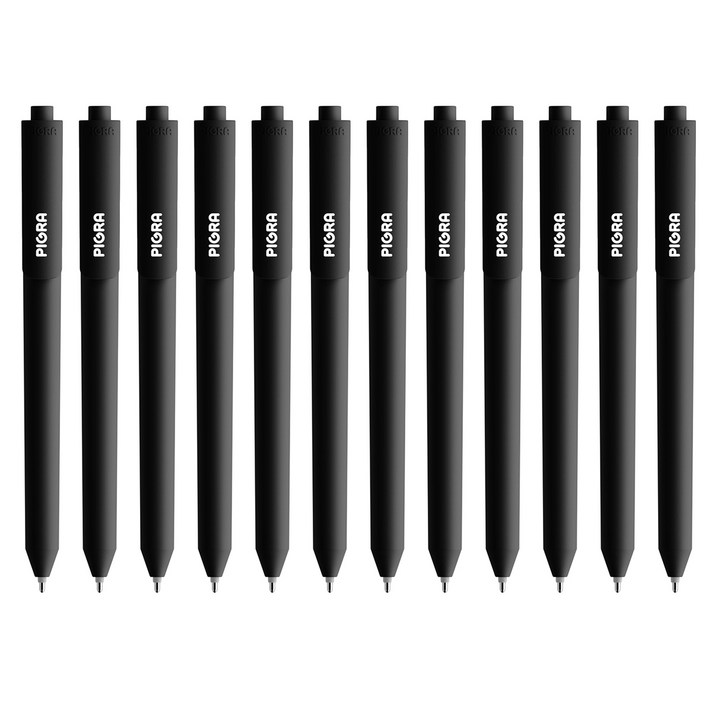 PIGRA 스위스 볼펜 P03 1.0mm, 블랙, 12개