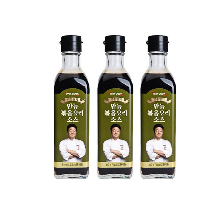 백쿡 백종원 만능 볶음요리 소스, 340g, 3개