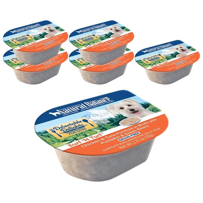 내추럴발란스 LID 도그 푸드 수제 컵캔 6p, 닭고기&참치&호박&그린빈, 78g