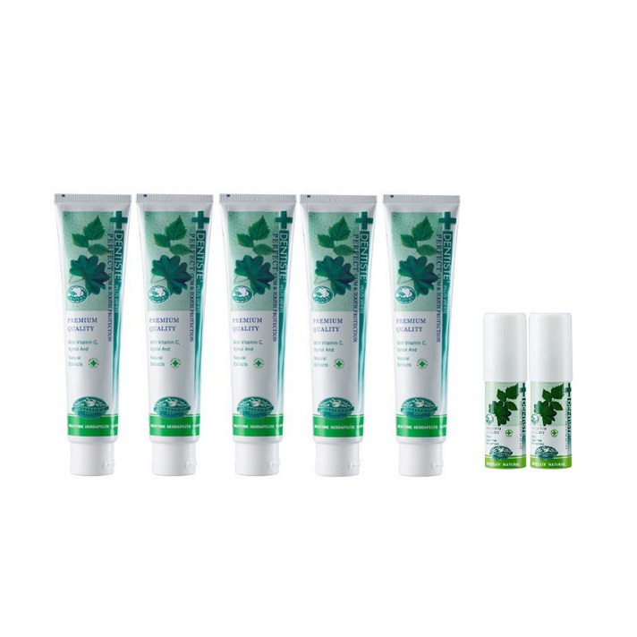 덴티스테 플러스화이트 200g x 5p + 브레스 스프레이 15ml x 2p, 1세트