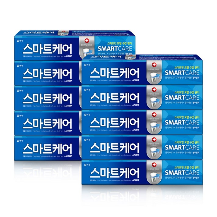 2080 스마트케어 치약, 190g, 10개