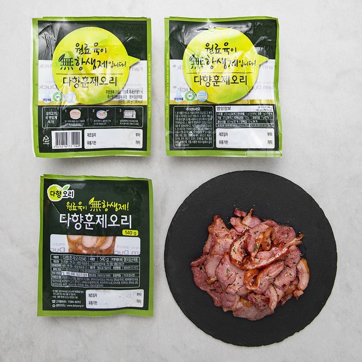다향오리 무항생제 훈제슬라이스 오리, 180g, 3개