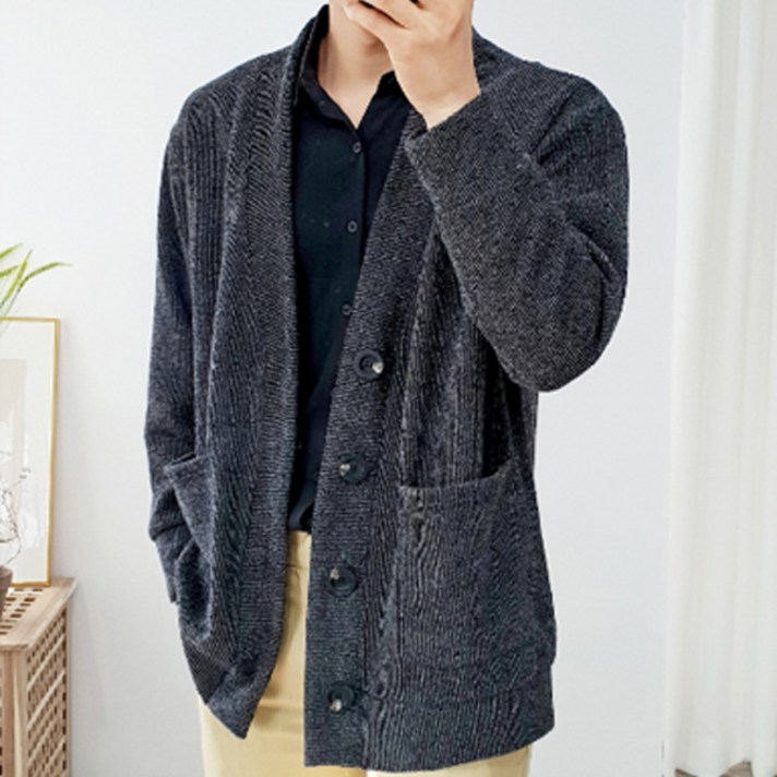 더클래식 남녀 커플룩 오버핏 빅사이즈 하프 니트 가디건