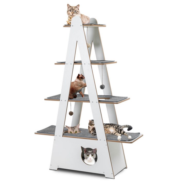 딩동펫 고양이 A탑 캣타워, 화이트, 1개