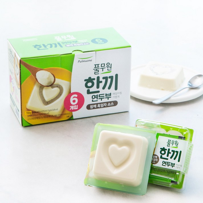 풀무원 한끼 연두부 + 참깨 흑임자 소스, 120g, 6개