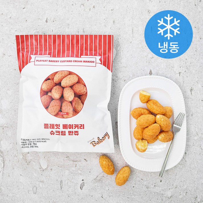 플레잇 슈크림 만쥬 (냉동), 500g, 1개