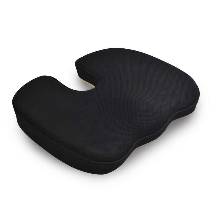 7도 차량용 사무실용 메모리폼 방석, 블랙, 1개