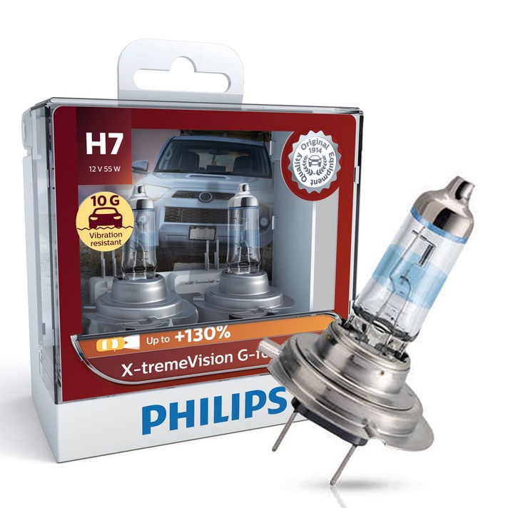 필립스 익스트림 비젼 지포스 할로겐램프 H7, 혼합 색상, 1개