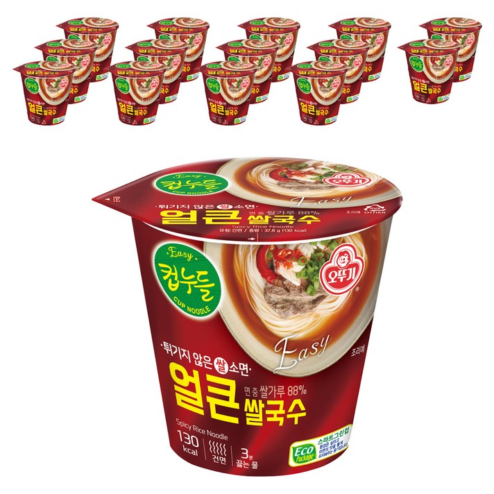 오뚜기 컵누들 얼큰쌀국수 컵, 37.8g, 15개