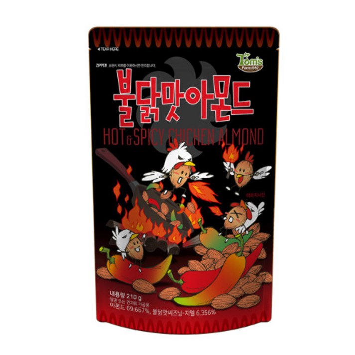 탐스팜 불닭맛 아몬드, 210g, 1개