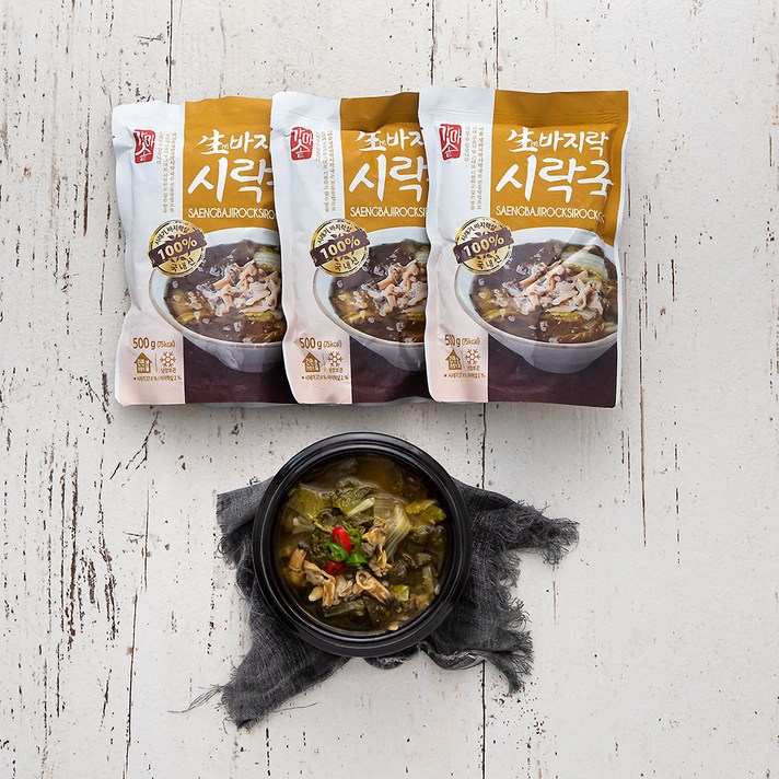 청조푸드 가마솥 생바지락 시락국, 500g, 3개