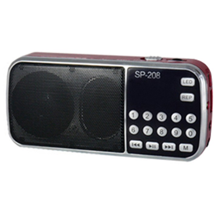 텐교 효도 라디오 스피커, SP-208, 레드