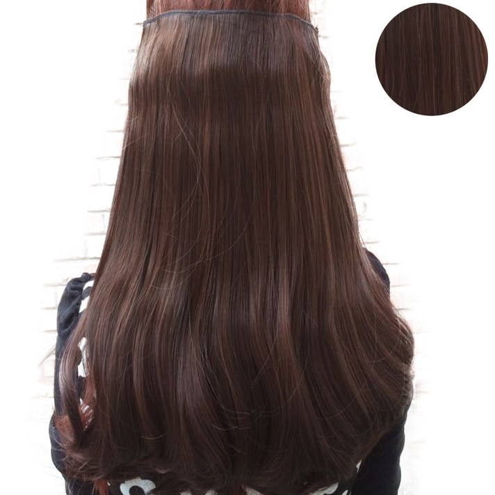 c컬 붙임머리 40cm 195g, 다크브라운, 1개