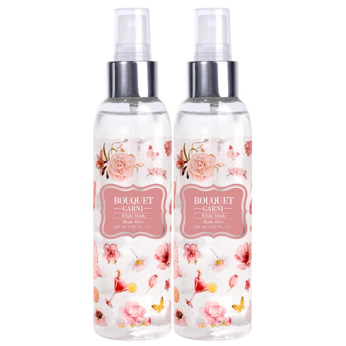 부케가르니 프래그런스드 바디미스트 화이트머스크, 145ml, 2개
