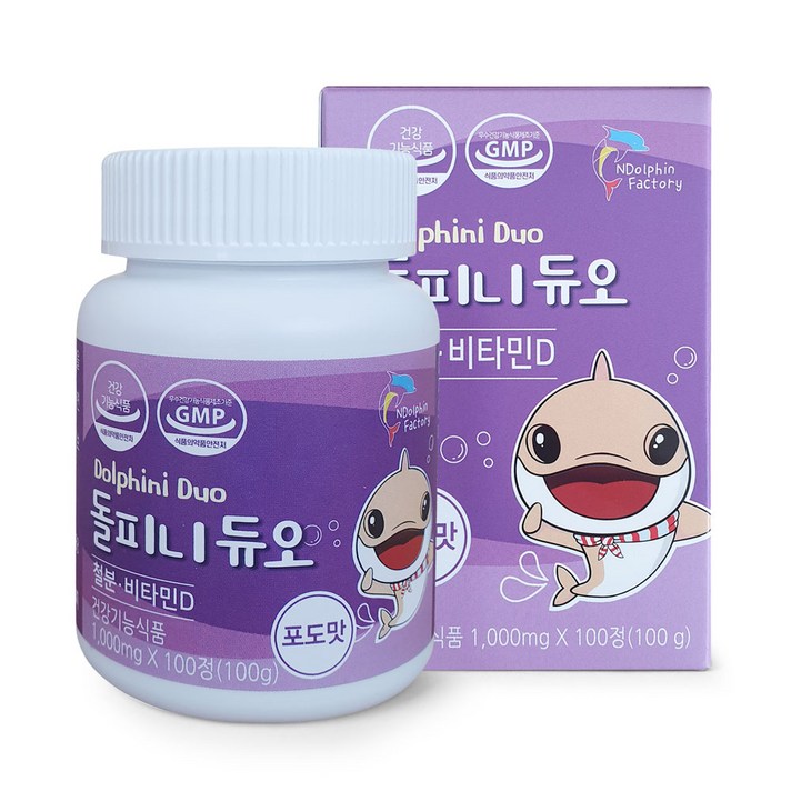 엔돌핀팩토리 돌피니듀오 유아 철분 + 비타민D, 100개입, 1개