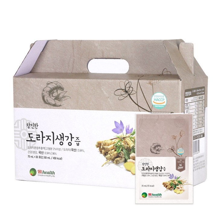 하이헬스 참진한 도라지생강즙, 70ml, 30개
