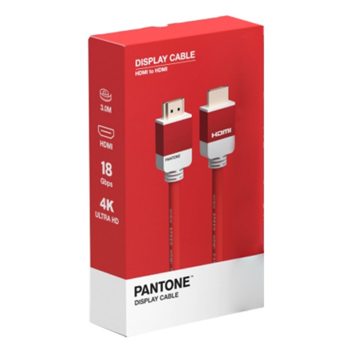 PANTONE HDMI to HDMI 모니터 케이블 RED, 1개, 3m