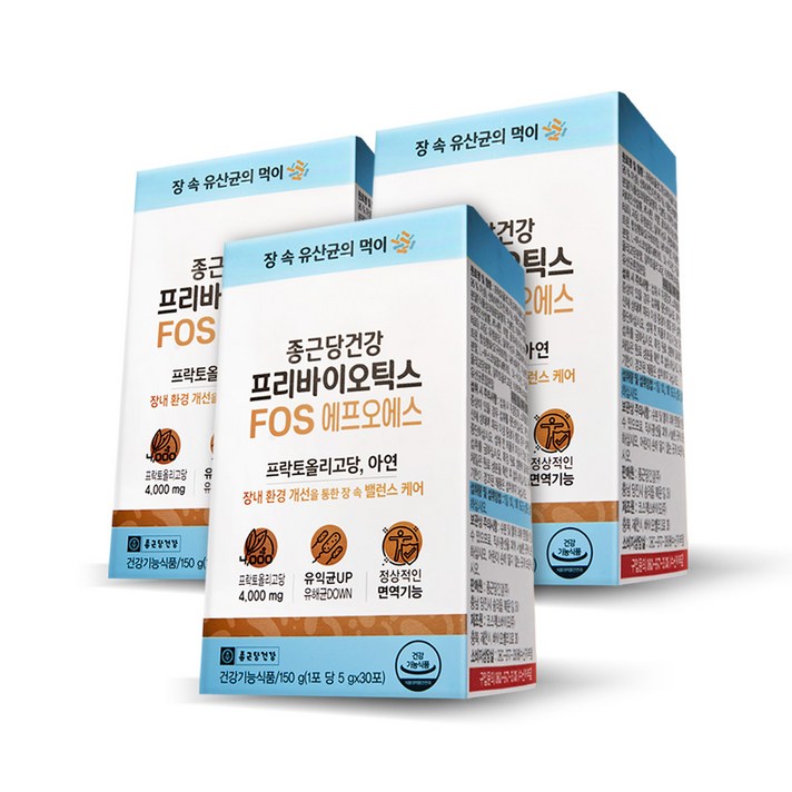 종근당건강 프리바이오틱스 FOS, 150g, 3개