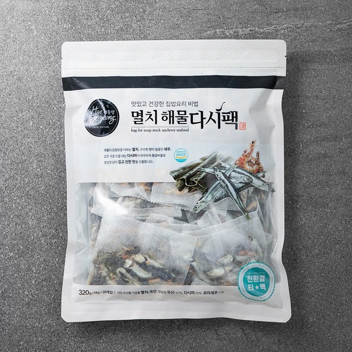 해통령 멸치 해물 다시팩, 16g, 20개
