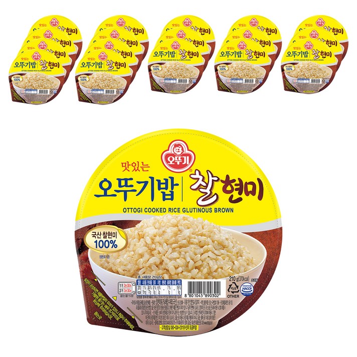 오뚜기 오뚜기밥 찰현미, 210g, 18개