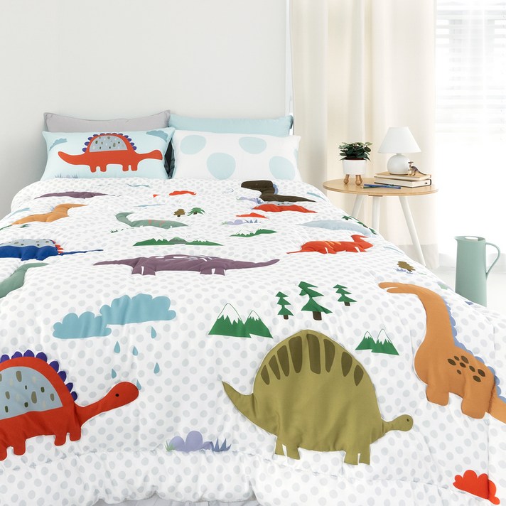 마이하우스 알러지케어 디노 키즈 차렵 이불풀세트, 혼합색상