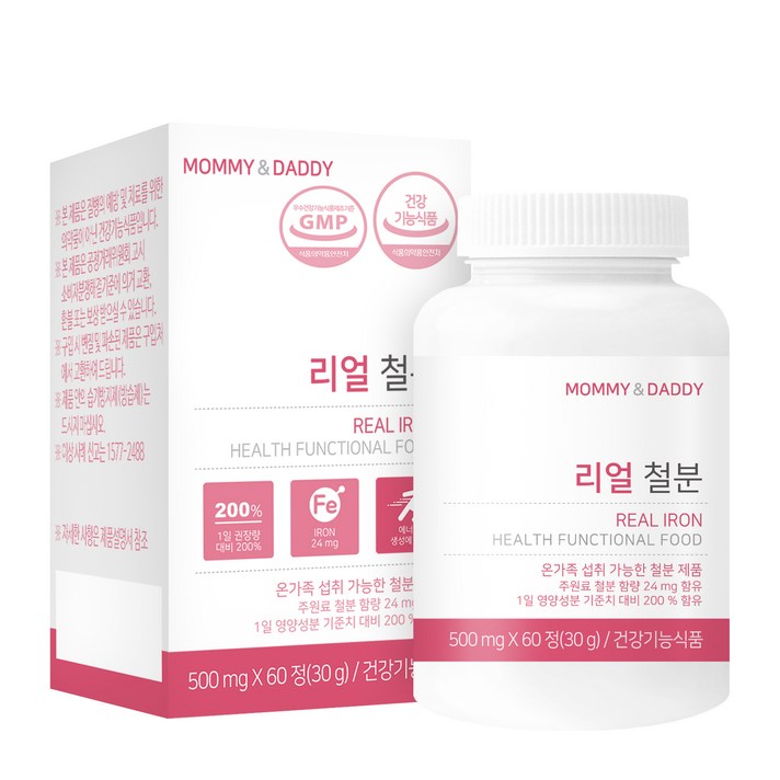 마미앤대디 리얼 철분 500mg, 60정, 1개