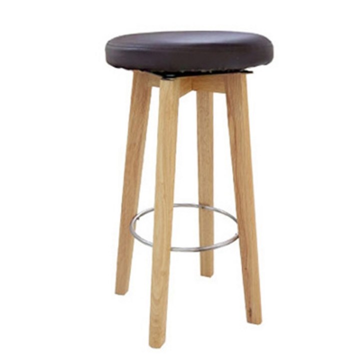 원목 회전 홈바의자, 브라운