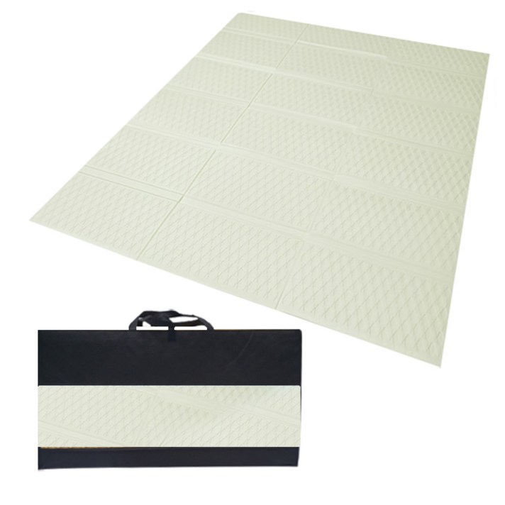 코만도 3단 대형 프리미엄 와플 코팅 엠보 매트리스 + 전용가방, 아이보리