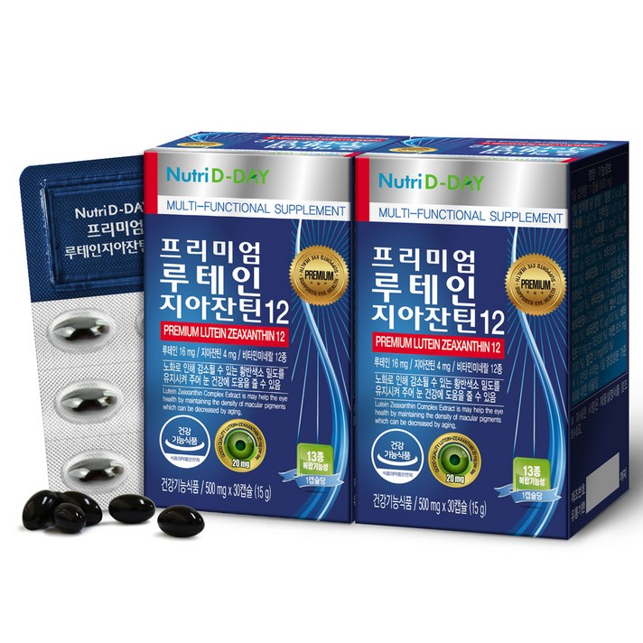 뉴트리디데이 프리미엄 루테인 지아잔틴12 영양제, 30정, 2개