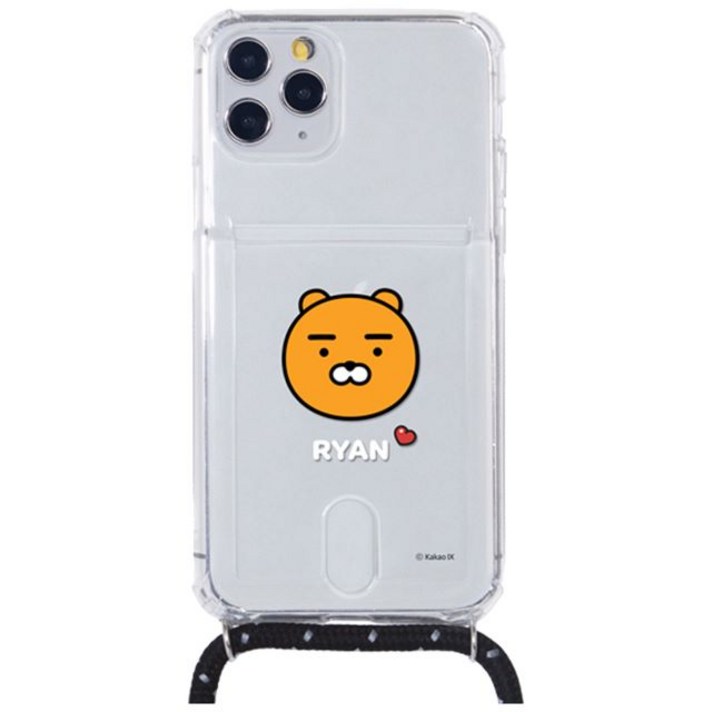카카오프렌즈 목걸이 투명 젤리 휴대폰 카드 케이스