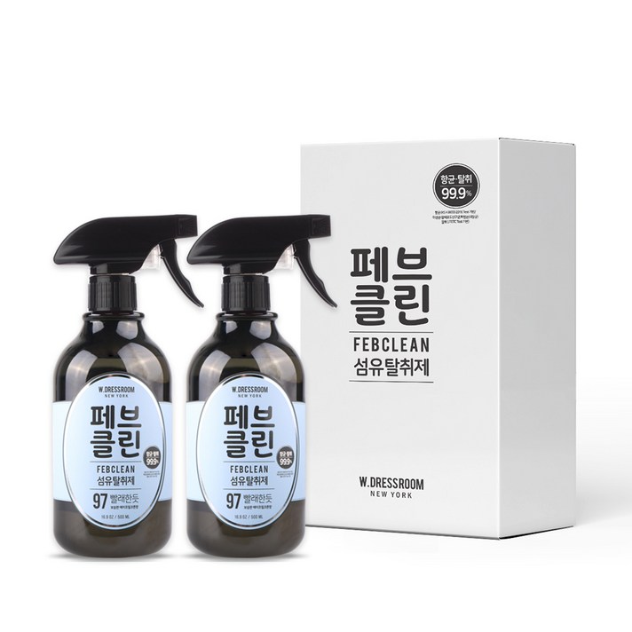 더블유드레스룸 대용량 섬유탈취제 페브클린 No 97 에이프릴 코튼향 본품, 500ml, 2개