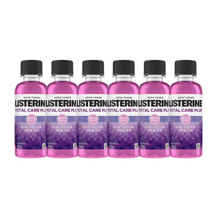 리스테린 토탈케어 플러스 구강청결제, 100ml, 6개
