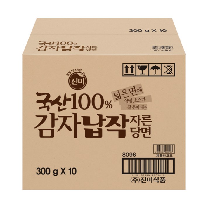 진미 감자납작 자른 당면, 300g, 10개