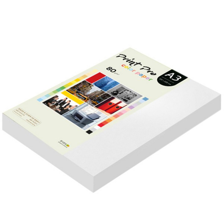 종이문화 프린트 프로 칼라 복사용지 No 30 스노우화이트 80g, A3, 250개