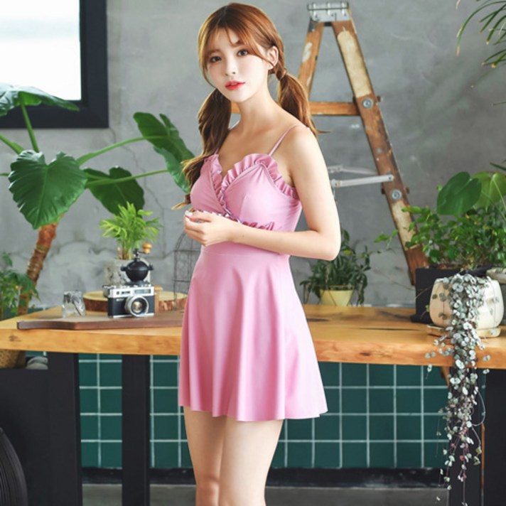 코코드림 아이비 원피스 수영복 81914, 핑크