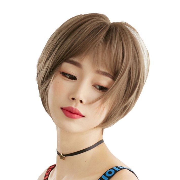 미니컷 통가발, 옐로우브라운, 1개