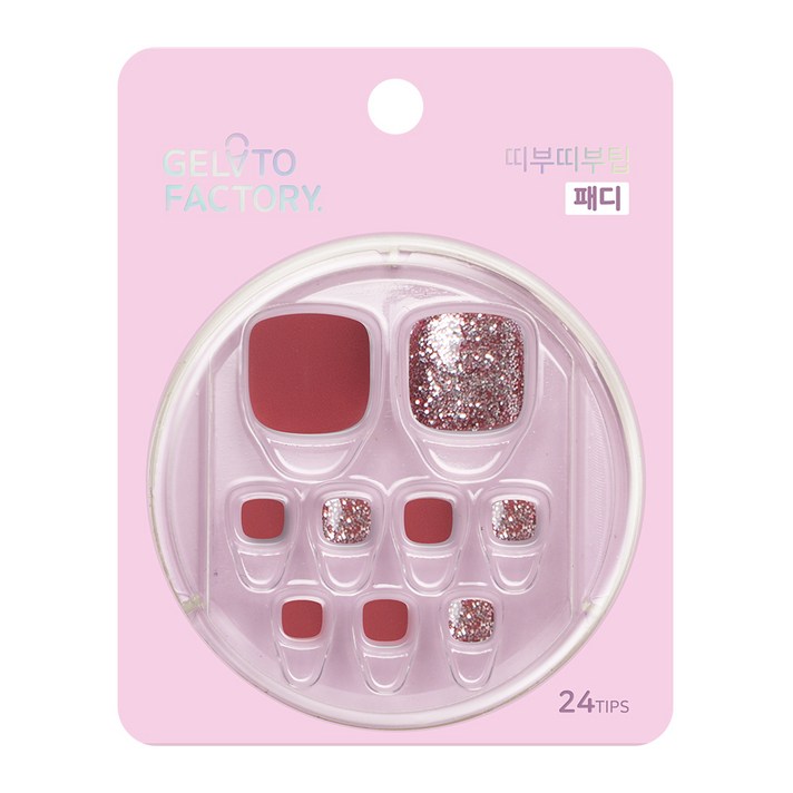 젤라또팩토리 띠부띠부 패디팁, 글리터브릭, 1세트