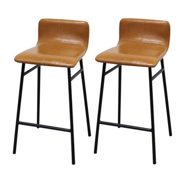 로엠가구 심플바텐 홈바의자 2p, 브라운