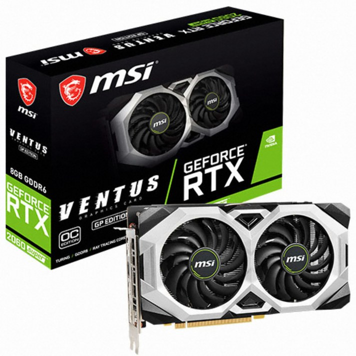 MSI 지포스 RTX 2060 SUPER 벤투스 GP OC 그래픽카드 D6 8GB, RTX2060SV2