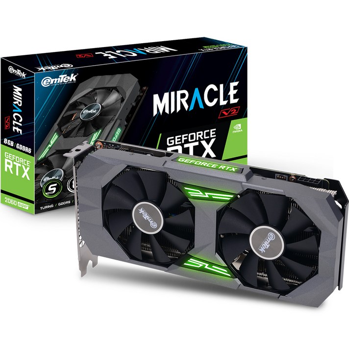 이엠텍 지포스 RTX 2060 SUPER MIRACLE V2 D6 8GB 그래픽카드, 단일상품